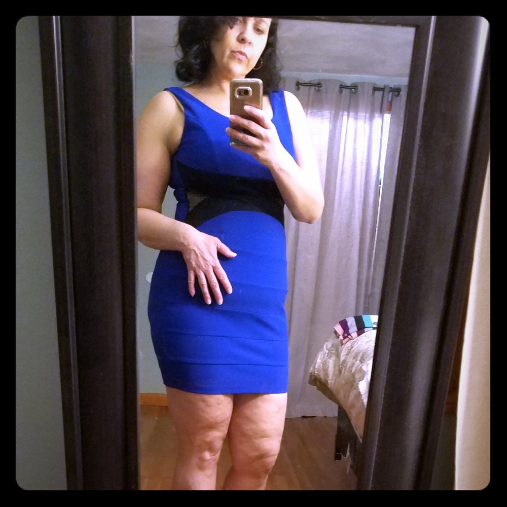 Cobalt blue bandage dress!